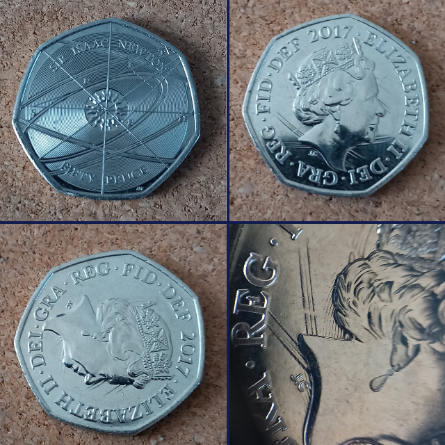 2017 Sir Isaac Newton 50p error 