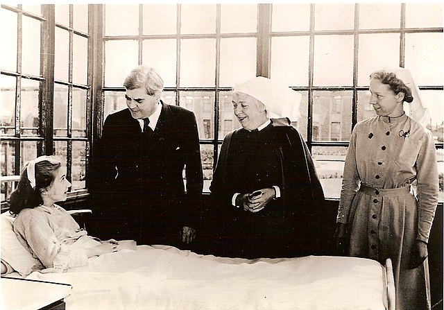 Minister of Health, Aneurin Bevan, on the first day of the NHS 5th July 1948